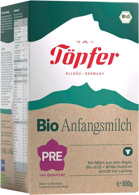 Töpfer Bio Anfangsmilch Pre 3 x 600 g - Bild 1