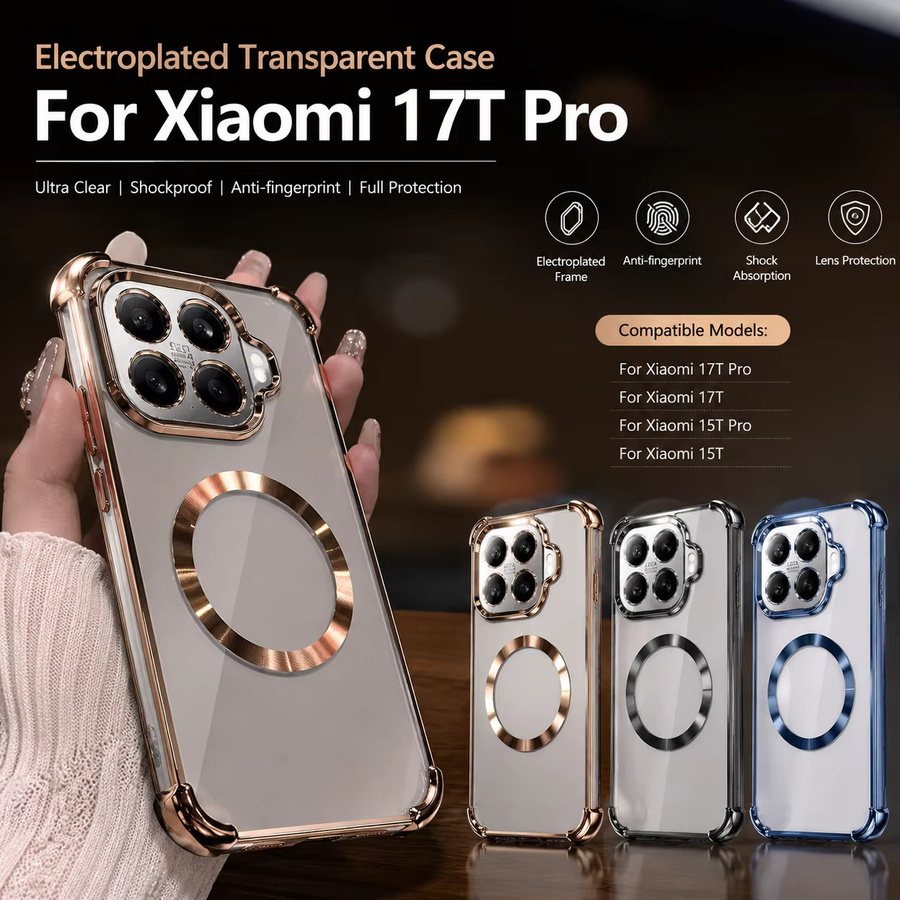 Transparente TPU-Magnethülle für Xiaomi 17T, 15T Pro und 15 Pro mit MagSafe-Kompatibilität in Blau - Bild 3