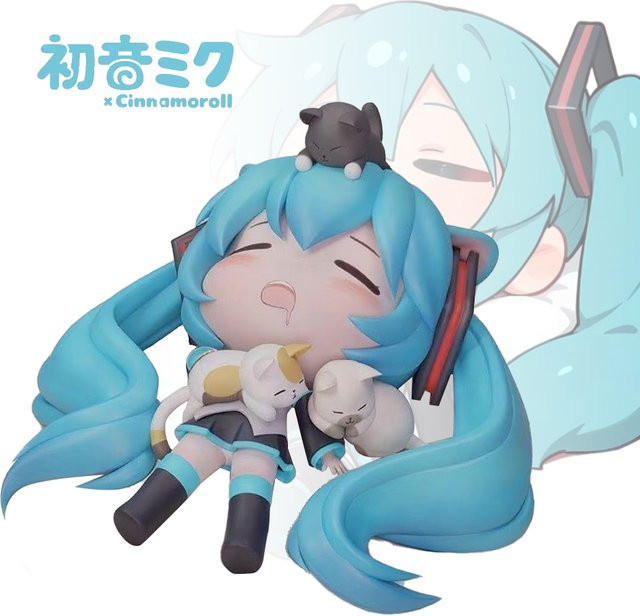 Bandai Anime Figur Schlafende Hatsune Miku aus PVC als Sammlerstück für deinen Schreibtisch - Bild 1