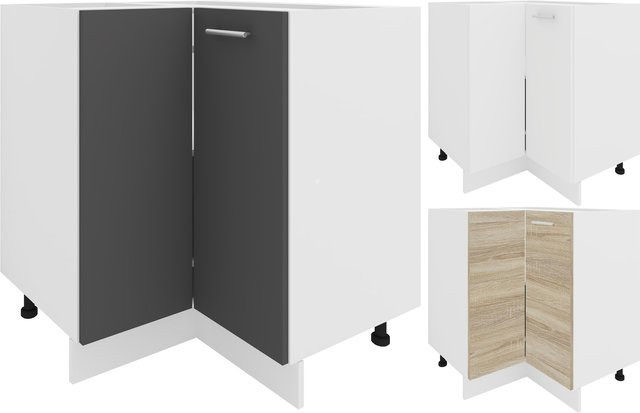 VCM Eckschrank Esilo Küchenunterschrank mit höhenverstellbaren Füßen, H x B x T: 82 x 76 x 76 cm - Bild 1
