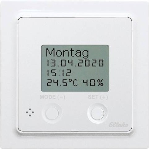 Eltako FUTH55ED/12-24V UC-pm Funk Hygrostat in Weiß mit Smart Home Integration - Bild 1