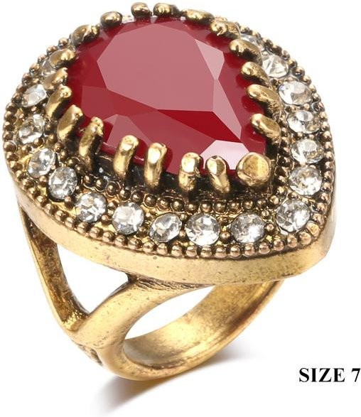 Wucifang Jewelry Eheringe, Antikgold, Wassertropfen, Damen - Bild 1
