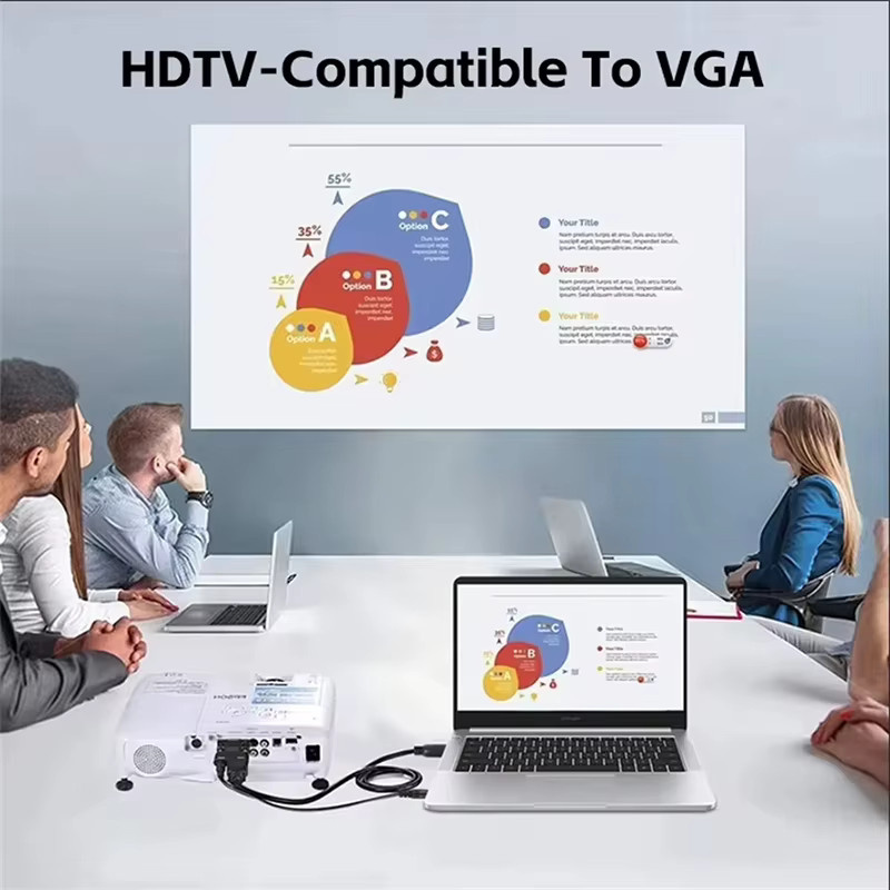BRYNTHORX HDMI auf VGA Konverter mit 3,5 mm Audio-Anschluss in Schwarz für Laptop, PC, PS4 und Monitor - Bild 5