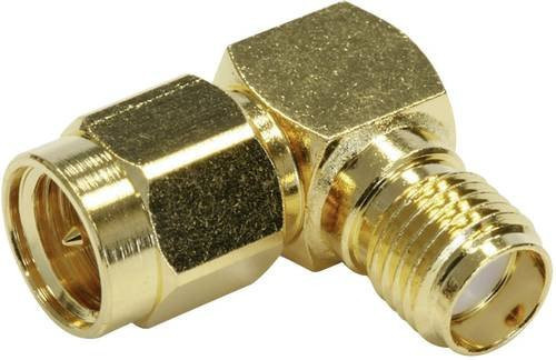 Telegärtner SMA-Verbinder Stecker und Buchse gewinkelt vergoldet - Bild 1