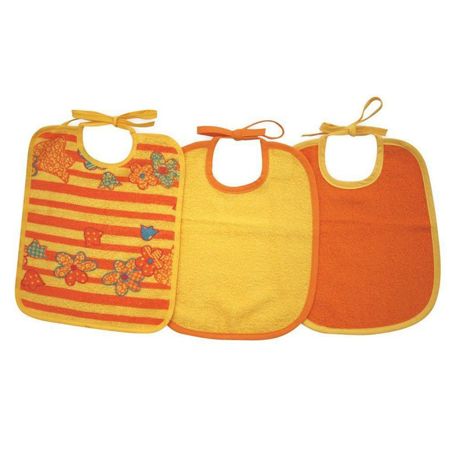 Wörner Binde-Lätzchen 3er Pack aus Baumwolle in Gelb und Orange, wiederverwendbar und OEKO-TEX Standard 100 zertifiziert - Bild 1