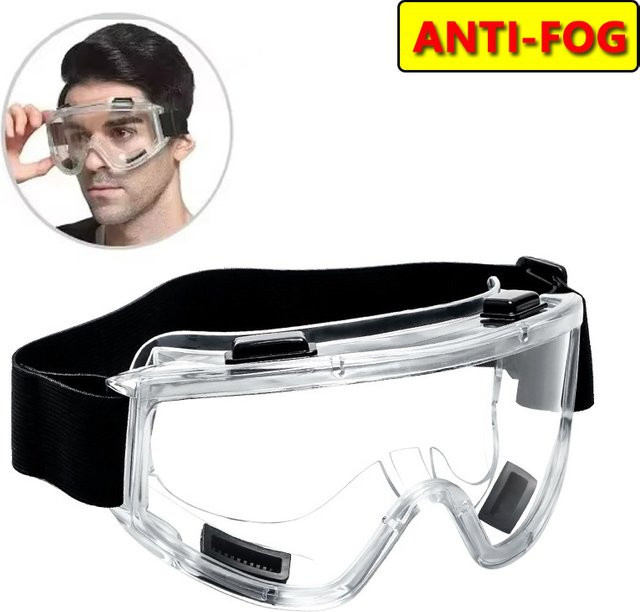 Sicherheits-Antibeschlag-Schutzbrille in Transparent und Schwarz für Labor, Industrie und Sport - Bild 1