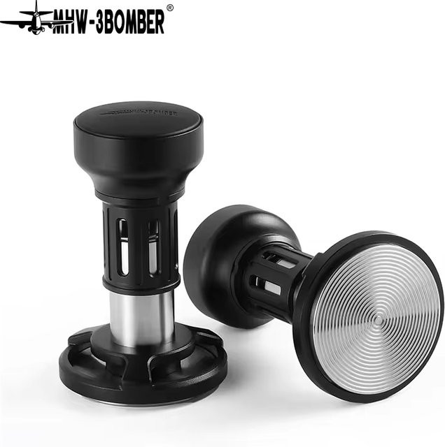 MHW-3BOMBER Kaffee-Tamper mit 4-Feder-System für konstanten Druck, Edelstahl, Schwarz - Bild 1