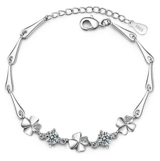 Wucifang Jewelry Armband, 925 Silber, Vierblättriges Kleeblatt, Damen - Bild 1