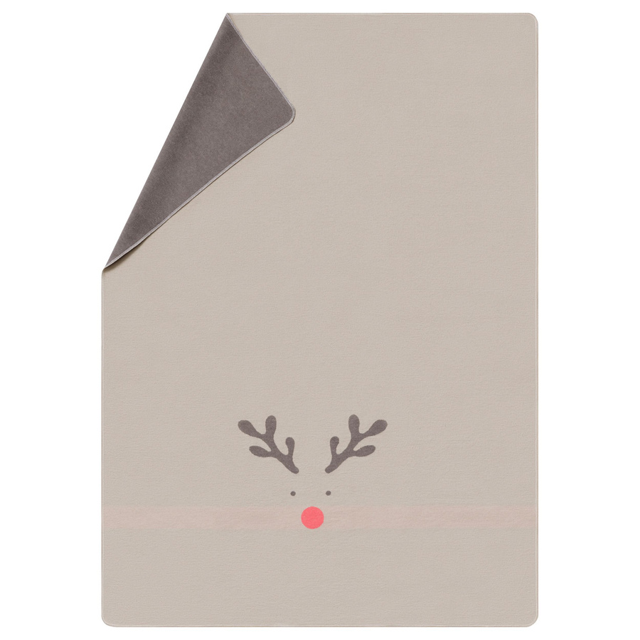 Fussenegger Silvretta Rudolph Wohndecke Kuscheldecke aus Baumwolle in Beige Grau B/B: 140 x 200 cm - Bild 1