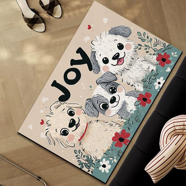 Rutschfeste und saugfähige Tier-Fußmatte aus Polyester für Badezimmer und Eingangsbereich, Mehrfarbig, B/T: 60 x 40 cm - Bild 1