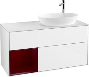 V&B Waschtischunterschrank Finion mit Wandbeleuchtung, Weiß lackiert, B/T/H: 120 x 50,1 x 60,3 cm - Bild 1