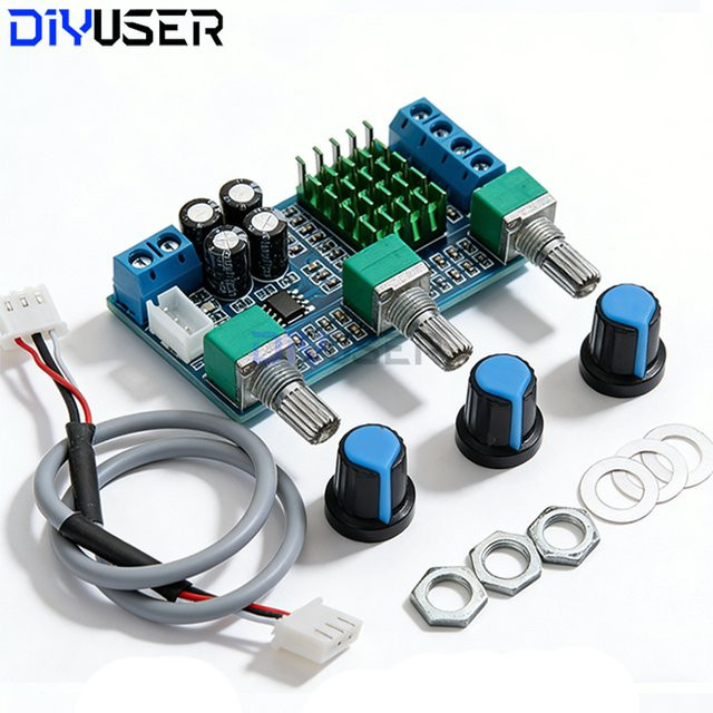 DIYUSER TPA3116D2 Stereo-Verstärkerplatine 80W+80W Hi-Fi Digital-Audio-Leistungsverstärkermodul in Blau - Bild 1
