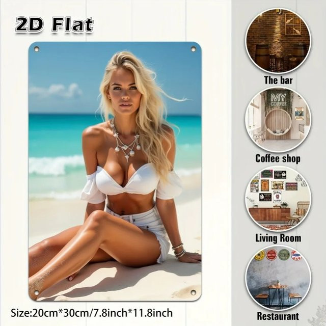 CIFBUY Bikini Leinwand Wandkunst als lustiges Weihnachtsdekor für deine Heimbar in Mehrfarbig - Bild 1