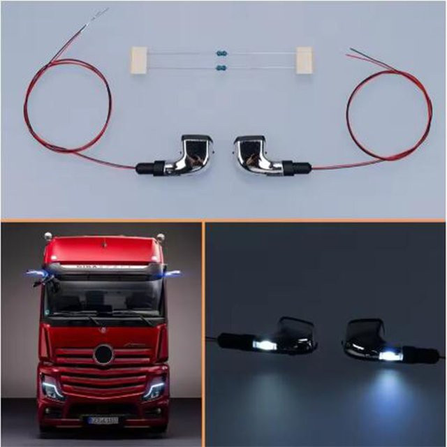 Nooxion LED Simulation Leucht Rückspiegel, 2-teiliges Set, 1/14, Zubehör - Bild 1