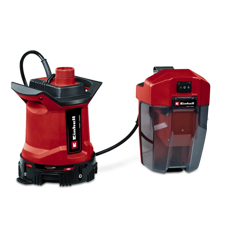 Einhell Power X-Change Akku-Schmutzwasserpumpe GE-DP 18/25 LL Li Solo als Tauch- und Druckpumpe in Rot/Schwarz - Bild 2