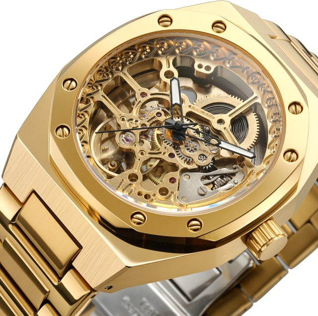 Forsining Armbanduhr, Automatik, Edelstahl, Gold, Herren - Bild 1