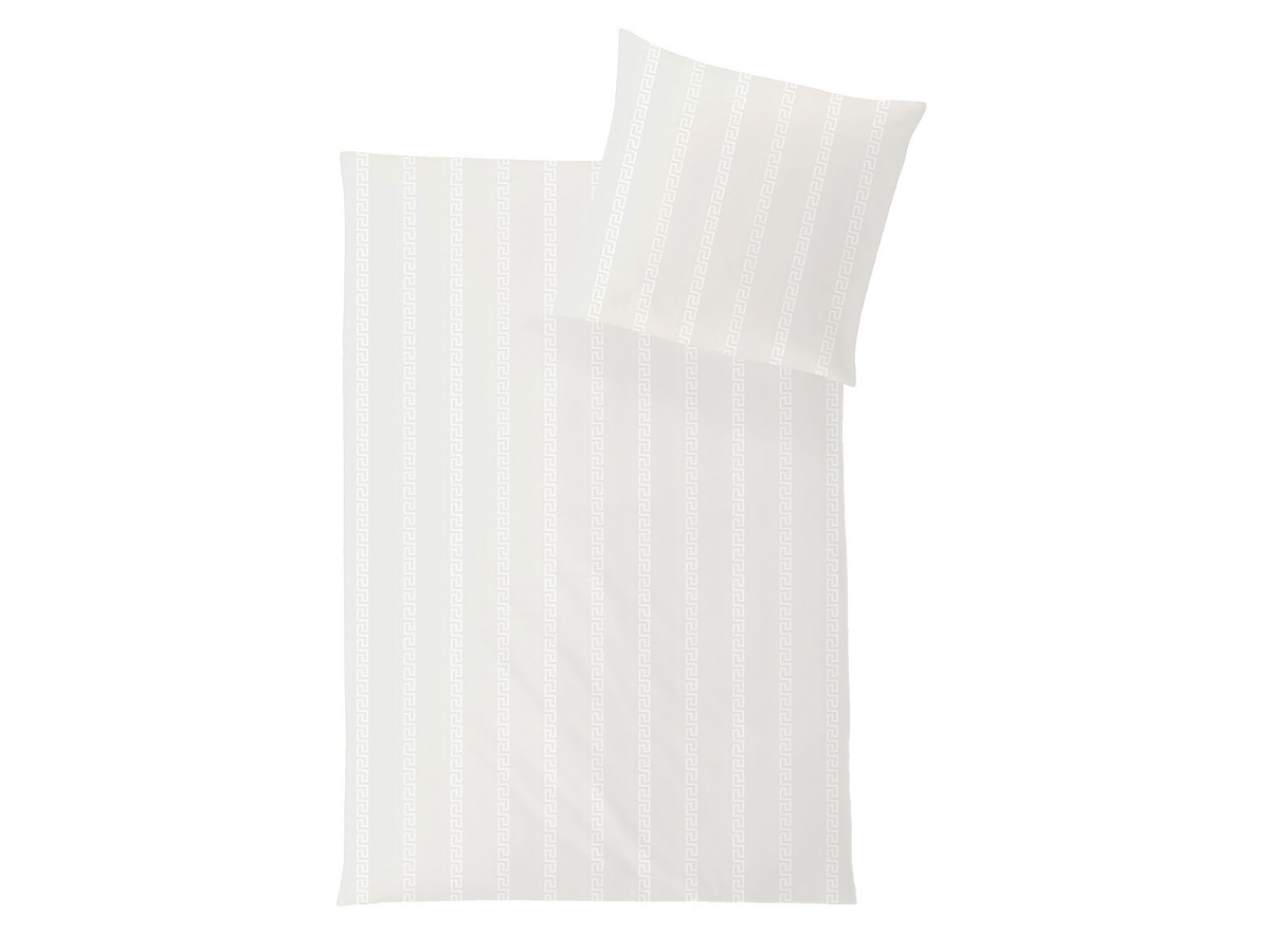 Hefel Mäander Bettwäsche aus Lyocell Mako-Satin in Weiß, B/H: 200 x 220 cm - Bild 1