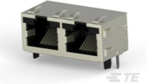 TE Connectivity Modular Jack Inverted mit LEDs in Grau 6116522-2 - Bild 1