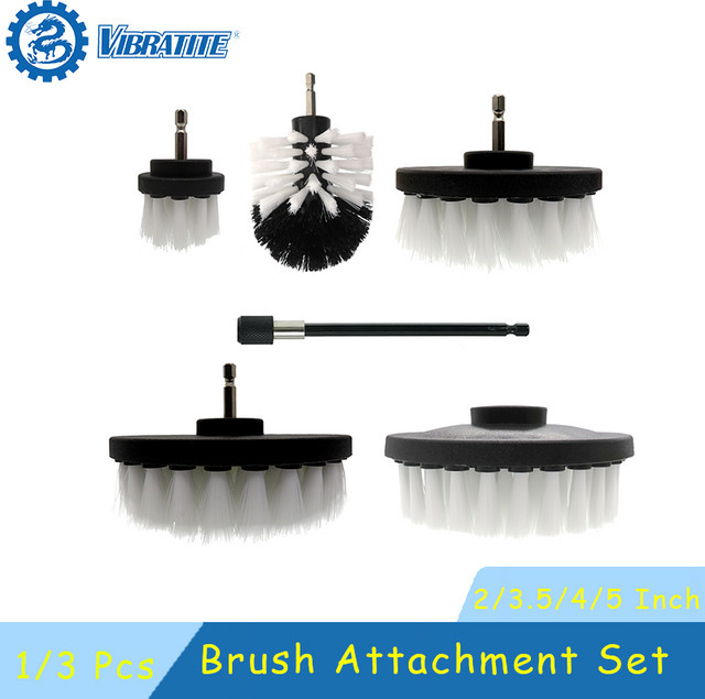 VIBRATITE Bürstenaufsatz-Set Power Scrubber mit Verlängerung zur Reinigung von Teppichen, Küche und Badezimmer, 1/3 Stück - Bild 1