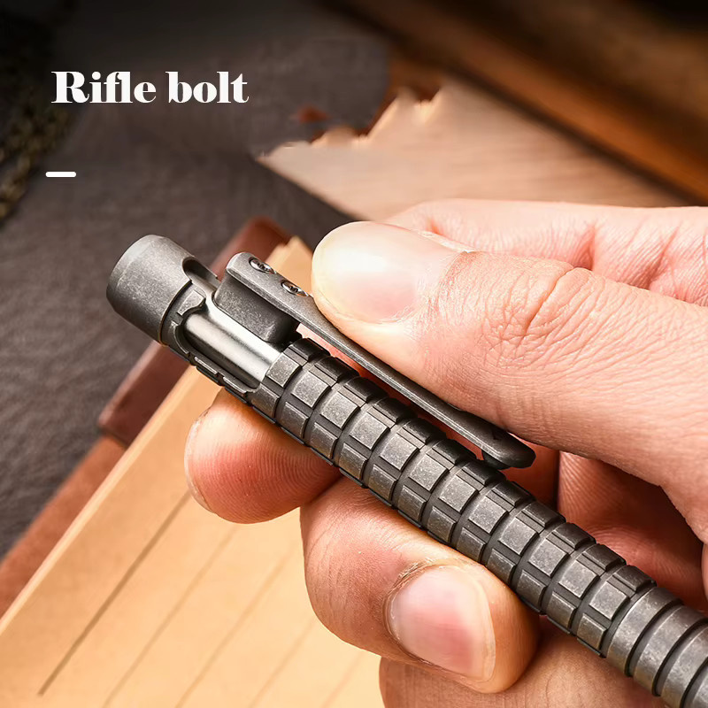 YESISOK Taktischer Stift aus PEI-Titanlegierung in Grau, Multifunktionales EDC-Werkzeug und Fensterbrecher - Bild 2