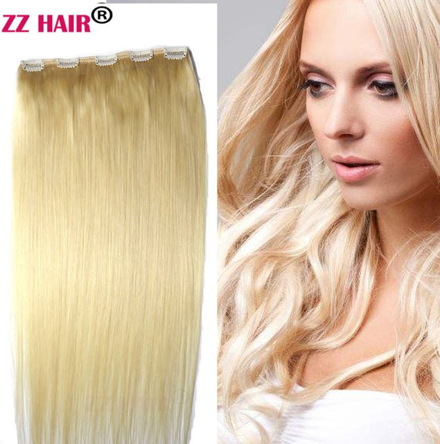 Zzhair Haarverlängerungen Remy Haar, Clip-in, gerade, 70g - Bild 1