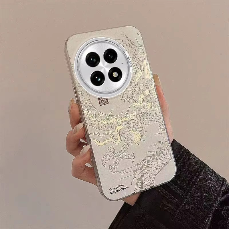 Stoßfeste TPU Schutzhülle mit Drachen-Design für OnePlus 13, 15, 15R, 13T, 13R, 12, 10T, ACE 6, 5 Pro in Schwarz - Bild 3