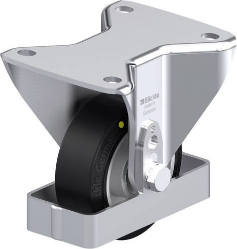 Blickle Stahlblech-Bockrolle BH-ALEV 100K-3-EL-FS in Schwarz und Silber mit 100 mm Rad-Durchmesser und 200 kg Tragfähigkeit - Bild 1