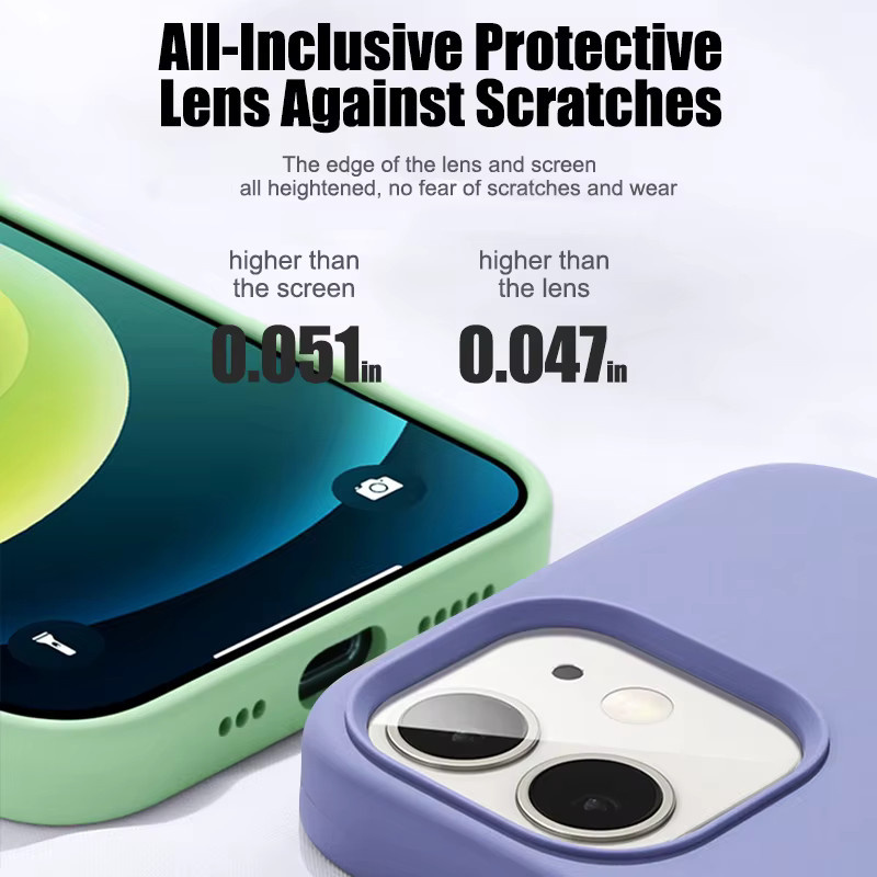 Stoßfeste Flüssigsilikon-Handyhülle für Apple iPhone 11, 12, 13, 14, 15, 16 Pro Max und 15 Plus in Weiß - Bild 2