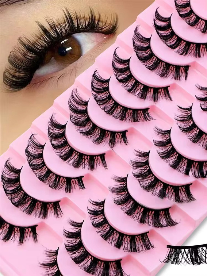 LIMEIKAI Künstliche Wimpern, 10 Paar, D-Curl, 3D-Effekt, Unisex - Bild 7