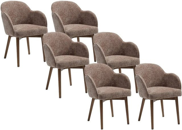 Modinia Stuhl in Taupe aus Textilstoff und Kautschukholz - Bild 1
