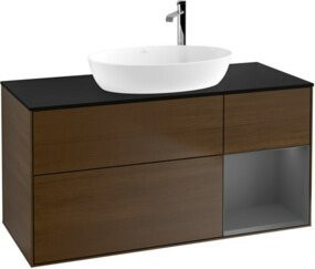 V&B Waschtischunterschrank Finion in Walnuss, Breite: 120 cm, Tiefe: 50,1 cm, Höhe: 50,1 cm - Bild 1