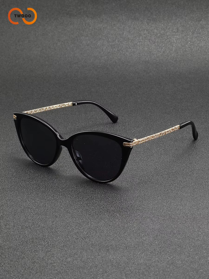 TWOOO Sonnenbrille Cat-Eye, Vollrand, Metall, Schwarz, Damen - Bild 5