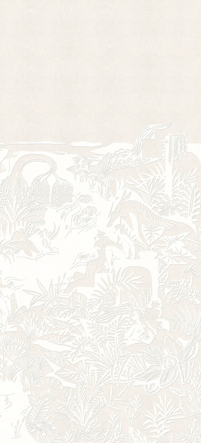 Isidore Leroy Mural Eternelles Pierre Wandtapete Panel B in Beige mit floralem Design - Bild 2