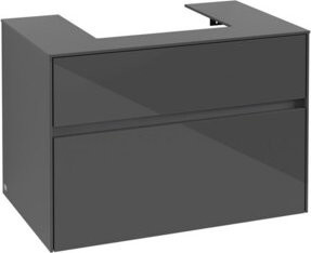 V&B Waschtischunterschrank Collaro in Glossy Grey mit mittiger Waschtischöffnung, B/T/H: 80 x 54,8 x 50 cm - Bild 1
