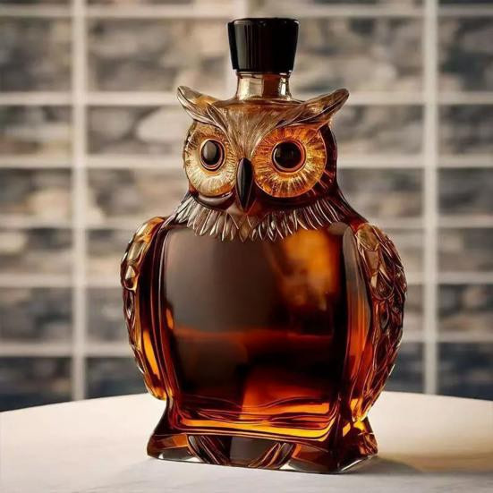 Dekorative Eulen-Whiskyflasche aus Borosilikatglas von zhutianb, transparente Tierkaraffe für deine Heimbar, 180 ml oder 350 ml - Bild 2