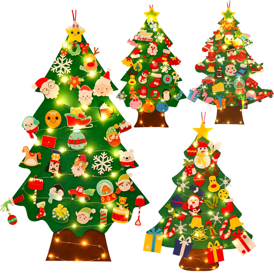 PATIMATE DIY Filzbaum mit Licht zur Weihnachtsdekoration in Multicolour - Bild 5