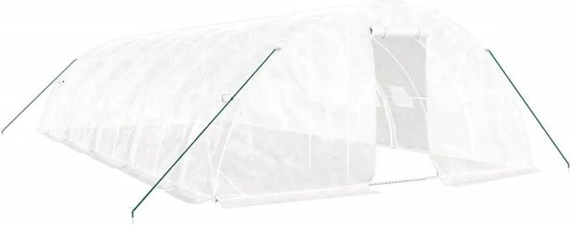vidaXL Gewächshaus aus verzinktem Stahl mit PE-Folie in Weiß, B/T/H: 10 x 5 x 2,3 m - Bild 1