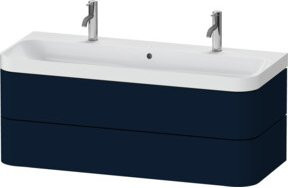 Duravit Möbelwaschtisch Happy D.2 Plus in Blau seidenmatt mit 2 Schubladen, Breite: 117,5 cm, Tiefe: 49 cm - Bild 1