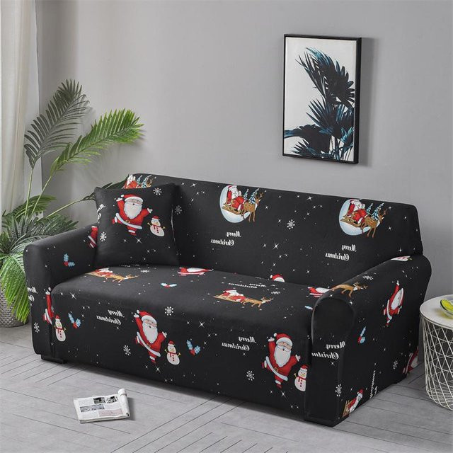 Elastischer Stretch-Sofabezug für 1-Sitzer, schwarzer Schutzbezug für Wohnzimmermöbel mit rutschfester Unterseite, Breite: 90-140 cm - Bild 1