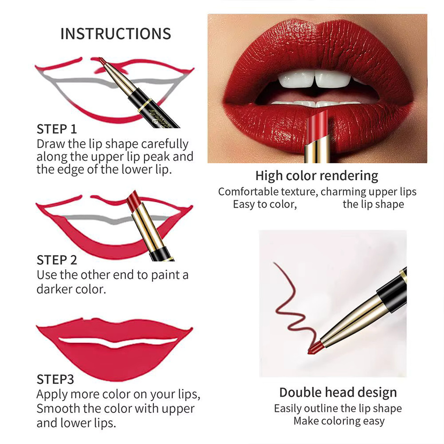 QIC 2-in-1 Matt-Lipliner & Lippenstift-Stift, Unisex - Bild 4