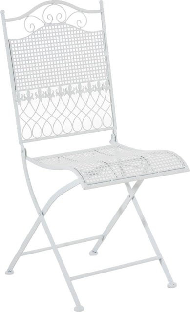 TPFGarden Gartentstuhl Kirstin aus Metall in Weiß im Antik-Look für Garten und Terrasse (B/T/H: 91 x 50 x 41 cm) - Bild 1