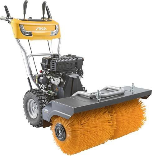 Stiga SWS 800 GE Benzin-Kehrmaschine mit Elektrostart in Gelb mit 80 cm Arbeitsbreite - Bild 1