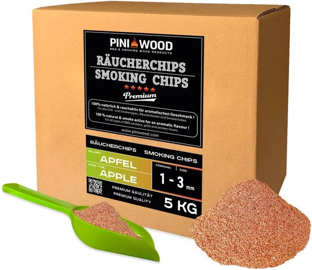 PINI Räucherchips Apfel 5 kg Smoking Chips 1-3 mm - Bild 1