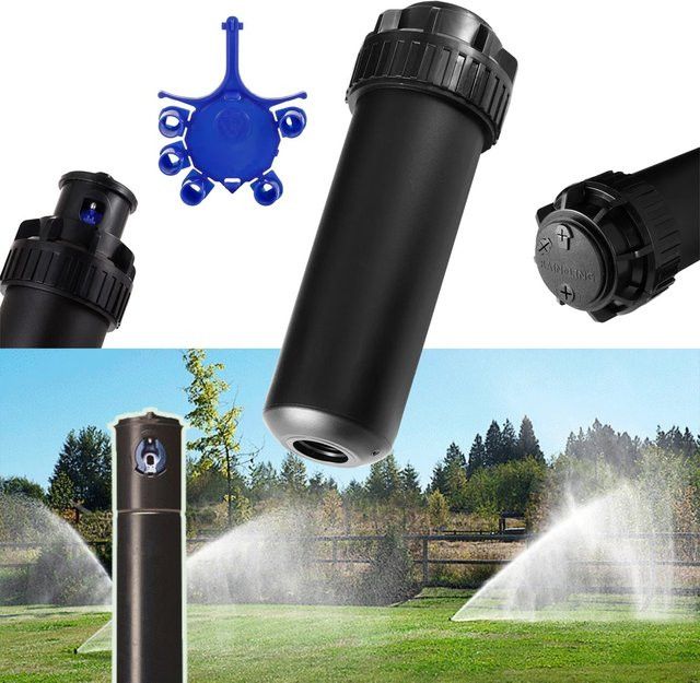 TOHONGADON Verstellbarer unterirdischer rotierender Sprinkler mit 1/2 Zoll Innengewinde für Garten und Rasen, 40 bis 360 Grad Sprühwinkel - Bild 1