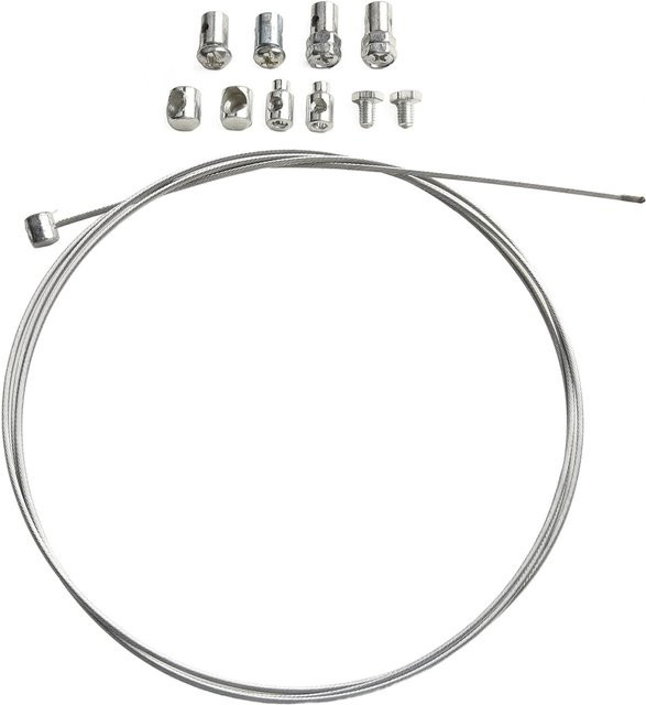 Vibratite Gas Kupplung Kabel Reparatur Kit in Silber mit lötfreien Nippeln, Hülse und Mutter für Rasenmäher und Rotovator - Bild 1