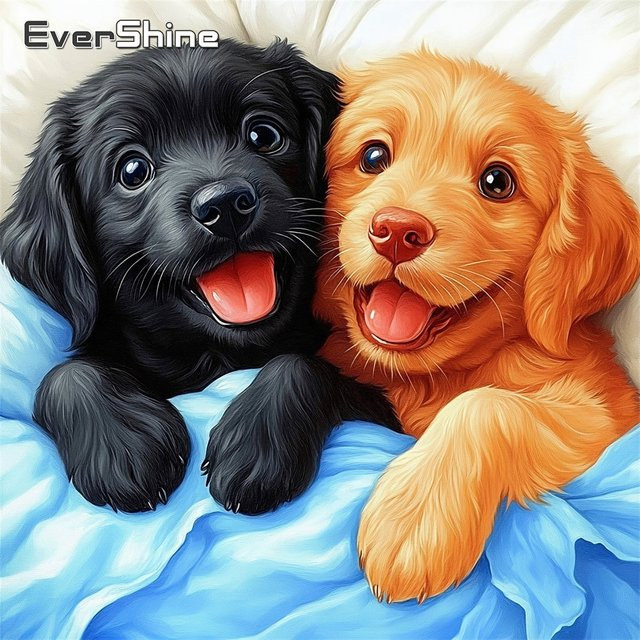 EverShine Diamant-Mosaik-Hundebild, Diamantmalerei, Tiermotiv - Bild 1