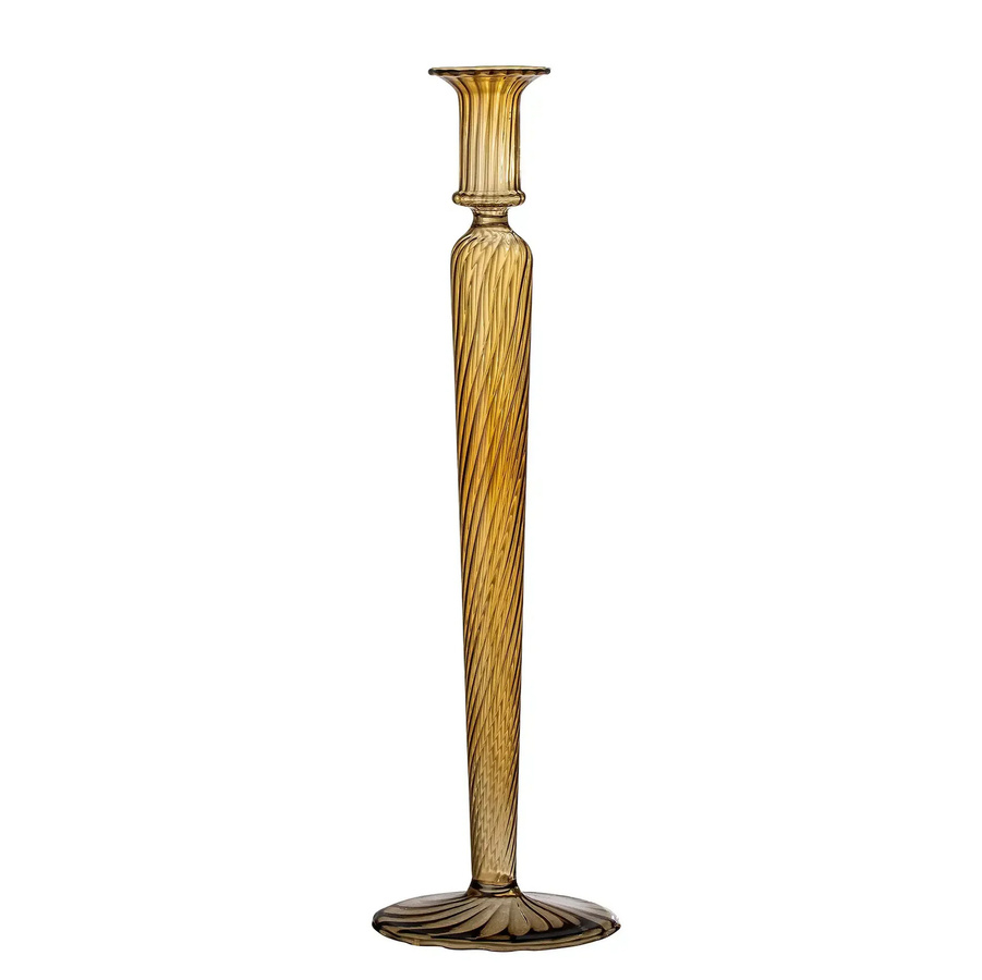 Bloomingville Kerzenhalter Dara aus Glas in Braun, Höhe: 35 cm - Bild 1