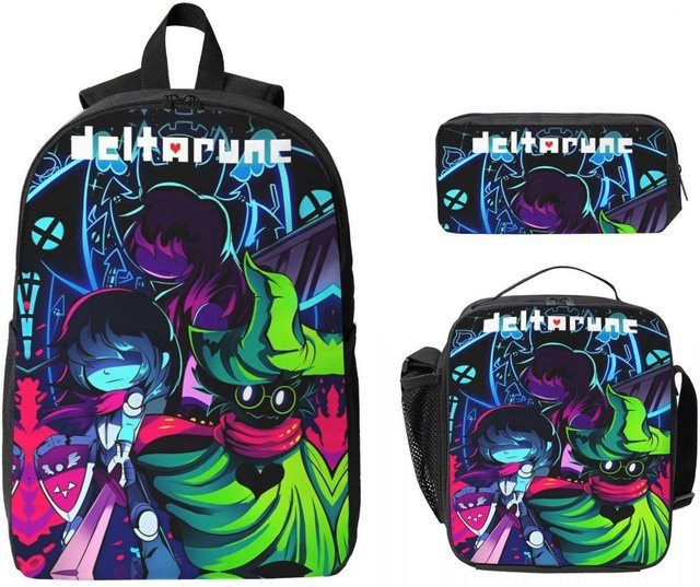 Deltarune Schulset von Fancy Style Studio mit Rucksack, Federmäppchen und Brotdose für Kinder in Multicolour - Bild 1