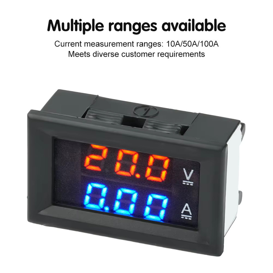 diymore Digitales LED Voltmeter und Amperemeter für Auto und Motorrad, Spannung und Strom Messgerät, Schwarz - Bild 2