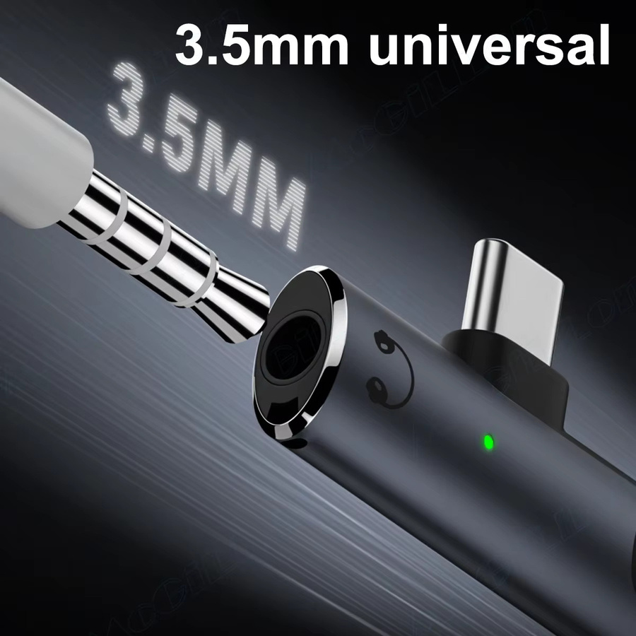 MCGILLON 2-in-1 USB Typ C auf 3,5 mm Kopfhörer Adapter mit PD 100W Ladefunktion, Audio Aux Adapter in Grau für Xiaomi, Huawei und iPhone 15 16 - Bild 3